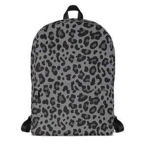 Default Title Grey Leopard Print Backpack by Design Express