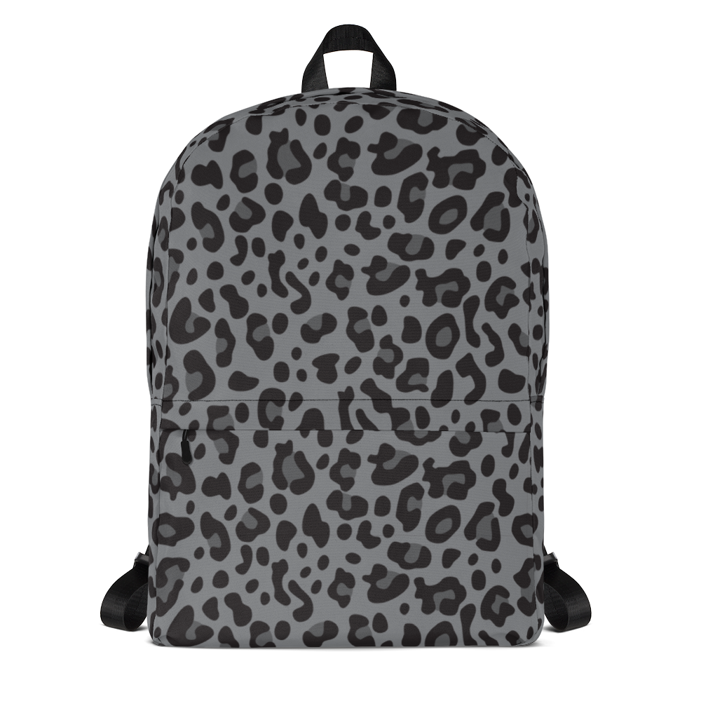 Default Title Grey Leopard Print Backpack by Design Express