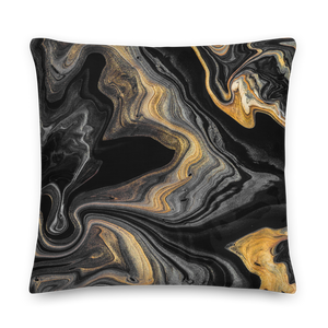 Black Marble Square Premium Pillow by Design Express