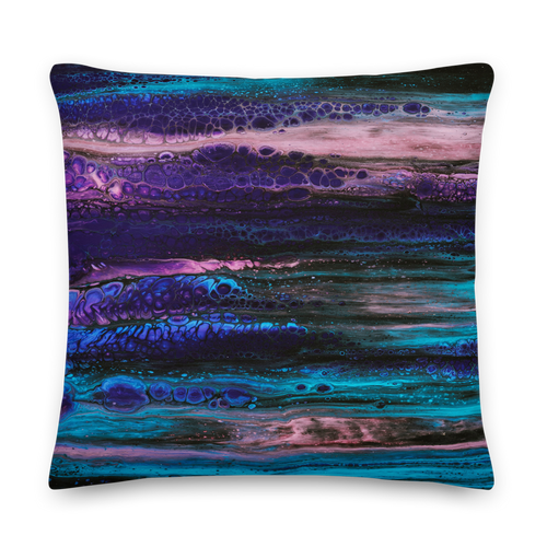 22×22 Purple Blue Abstract Square Premium Pillow by Design Express