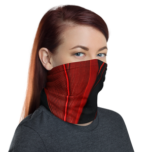Red Black Feathers Texture Neck Gaiter Masks by Design Express