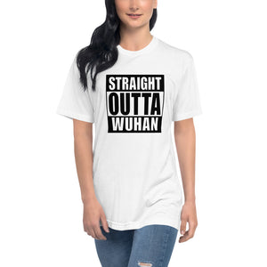 S Straight Outta Wuhan Unisex Crew Neck White T-Shirt (100% Made in the USA 🇺🇸) by Design Express