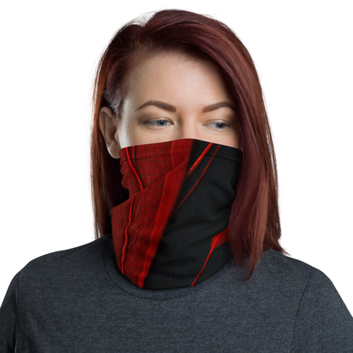 Default Title Red Black Feathers Texture Neck Gaiter Masks by Design Express