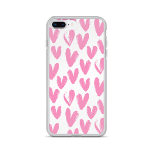 iPhone 7 Plus/8 Plus Pink Heart Pattern iPhone Case by Design Express