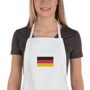 White Germany Flag "Solo" Embroidered Apron by Design Express