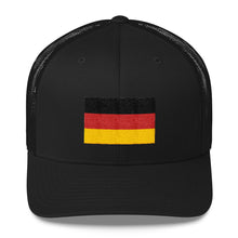 Black Germany Flag Embroidered Trucker Cap by Design Express