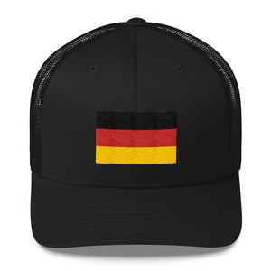 Black Germany Flag Embroidered Trucker Cap by Design Express
