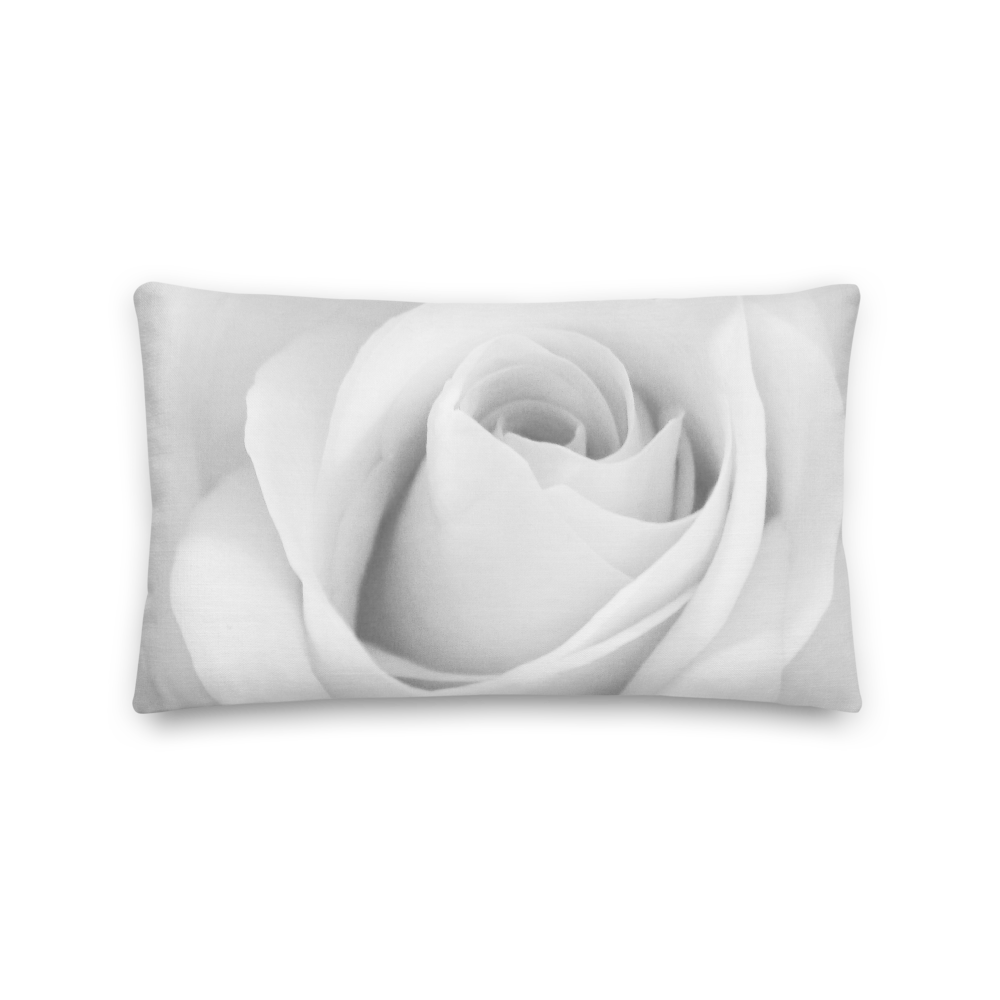 Default Title White Rose Rectangle Premium Pillow by Design Express