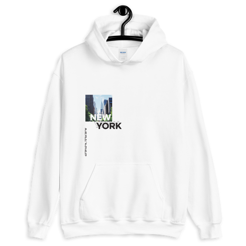 S New York Coordinates Unisex White Hoodie by Design Express