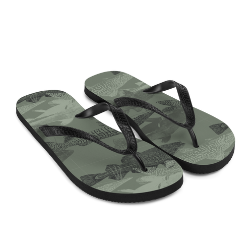 Army Green Catfish Flip-Flops by Design Express