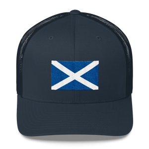 Navy Scotland Flag "Solo" Trucker Cap by Design Express