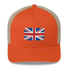 Rustic Orange/ Khaki United Kingdom Flag "Solo" Trucker Cap by Design Express
