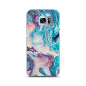 Samsung Galaxy S7 Edge Blue Multicolor Marble Samsung Case by Design Express