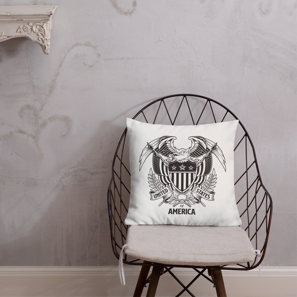 Default Title United States Of America Eagle Illustration Premium Pillow by Design Express