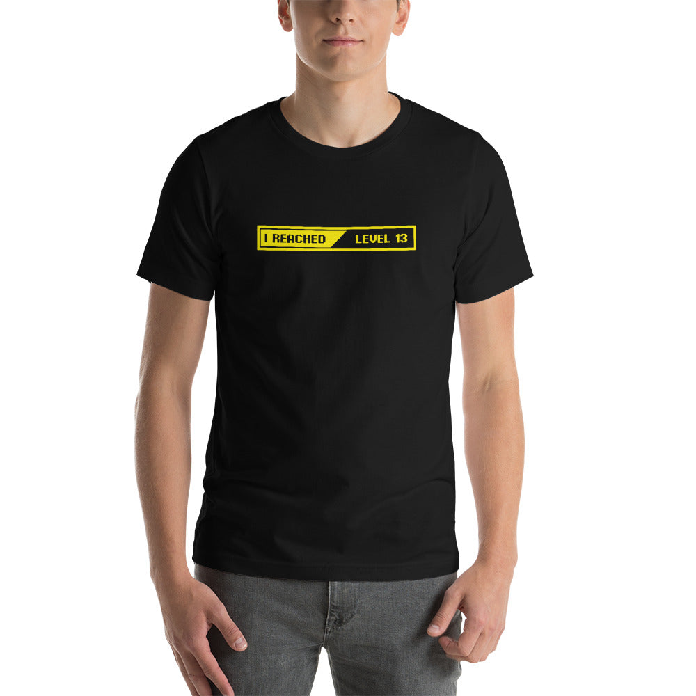Black / XS I Reached Level 13 Loading Short-Sleeve Unisex T-Shirt by Design Express
