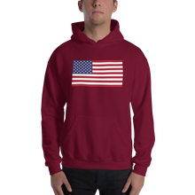 Maroon / S United States Flag "Solo" Hooded Sweatshirt by Design Express