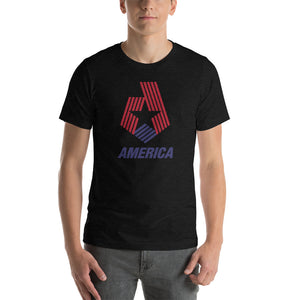 Black Heather / S America "Star & Stripes" Short-Sleeve Unisex T-Shirt by Design Express