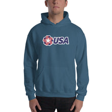 Indigo Blue / S USA "Rosette" Hooded Sweatshirt by Design Express