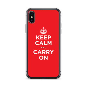 iPhone X/XS Red Keep Calm and Carry On iPhone Case iPhone Cases by Design Express
