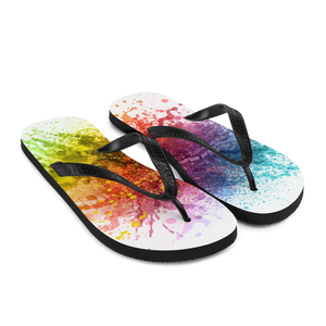 Rainbow Paint Splash Flip-Flops by Design Express