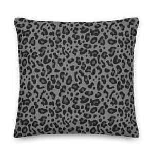 22×22 Grey Leopard Print Premium Pillow by Design Express