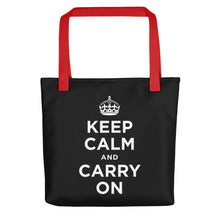 Red Keep Calm and Carry On (Black White) Tote bag Totes by Design Express