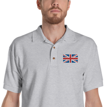 Sport Grey / S United Kingdom Flag "Solo" Embroidered Polo Shirt by Design Express