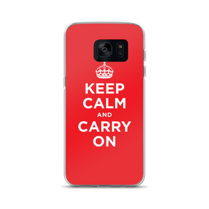 Samsung Galaxy S7 Keep Calm and Carry On Red Samsung Case by Design Express