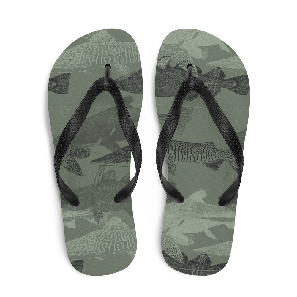 Army Green Catfish Flip Flops Design Express