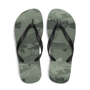 Army Green Catfish Flip-Flops by Design Express