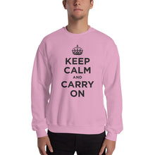 Light Pink / S Keep Calm and Carry On (Black) Unisex Sweatshirt by Design Express