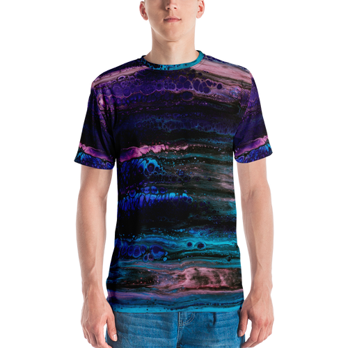 XS Purple Blue Abstract Men's T-shirt by Design Express