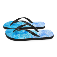 Blue Watercolor Marble Flip-Flops by Design Express