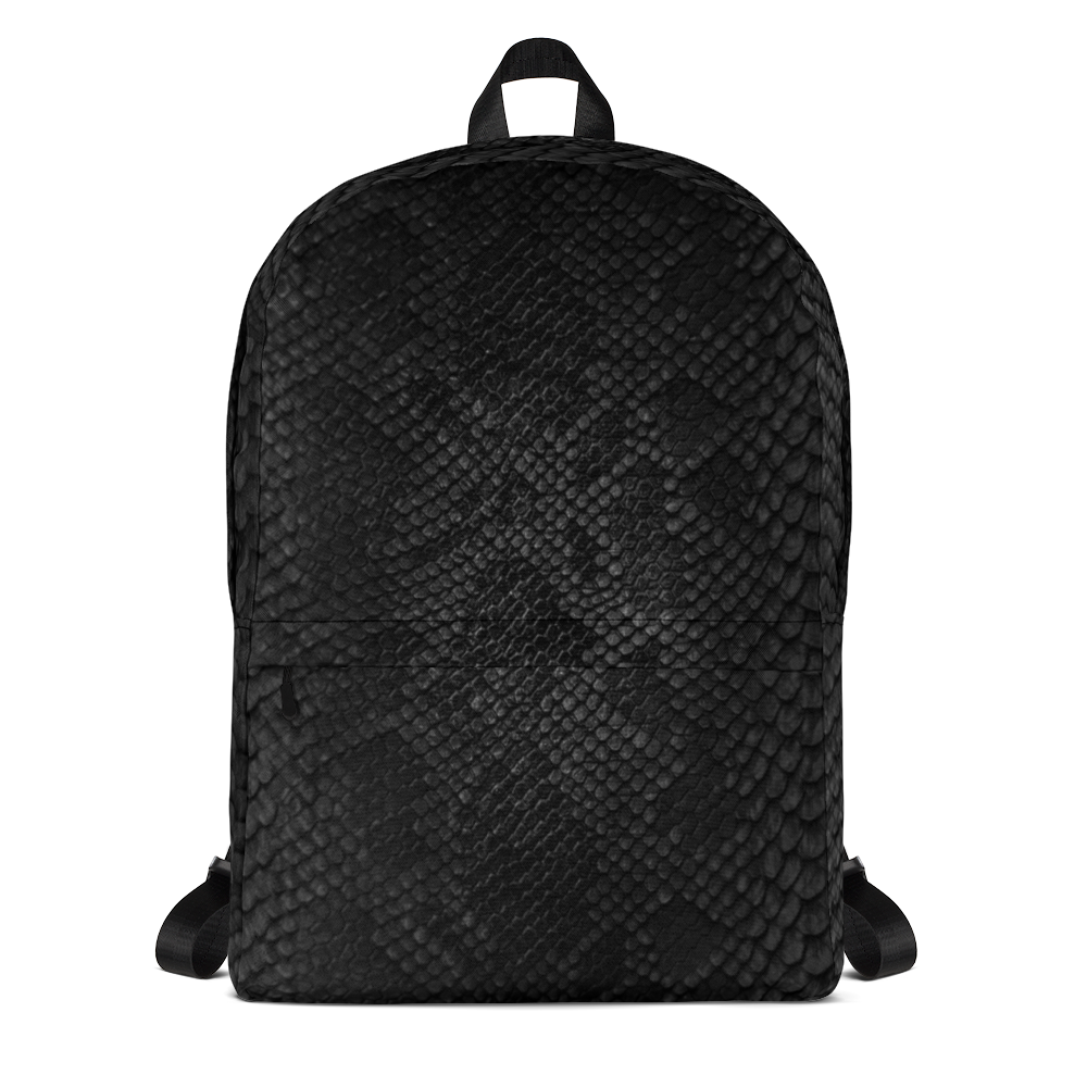black leather snakeskin backpack Black Snake Skin Backpack