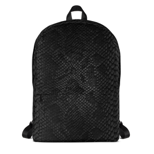 Black discount snakeskin backpack