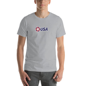 Silver / S USA "Rosette" Short-Sleeve Unisex T-Shirt by Design Express