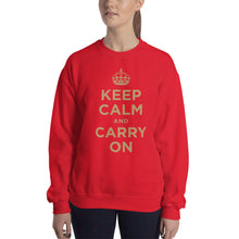 Red / S Keep Calm and Carry On (Gold) Unisex Sweatshirt by Design Express