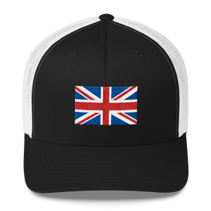 Black/ White United Kingdom Flag "Solo" Trucker Cap by Design Express