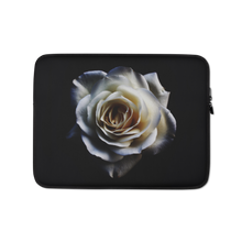 13 in White Rose on Black Laptop Sleeve by Design Express