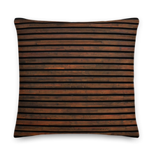 22×22 Horizontal Brown Wood Square Premium Pillow by Design Express