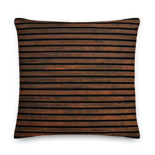 22×22 Horizontal Brown Wood Square Premium Pillow by Design Express