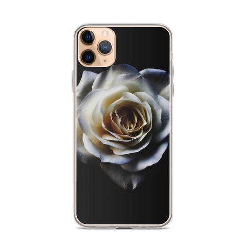 iPhone 11 Pro Max White Rose on Black iPhone Case by Design Express