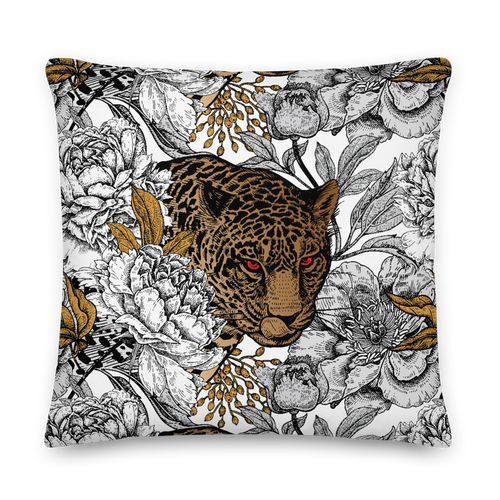 22×22 Leopard Head Square Premium Pillow by Design Express
