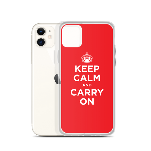 Red Keep Calm and Carry On iPhone Case iPhone Cases by Design Express