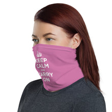 Pink Keep Calm & Carry On Neck Gaiter Masks by Design Express