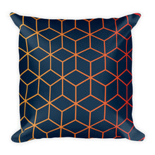 Default Title Diamonds Navy Orange Yellow Square Premium Pillow by Design Express