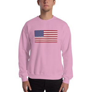 Light Pink / S United States Flag "Solo" Sweatshirt by Design Express