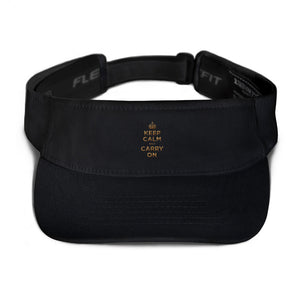 Black Keep Calm and Carry On (Gold) Visor by Design Express