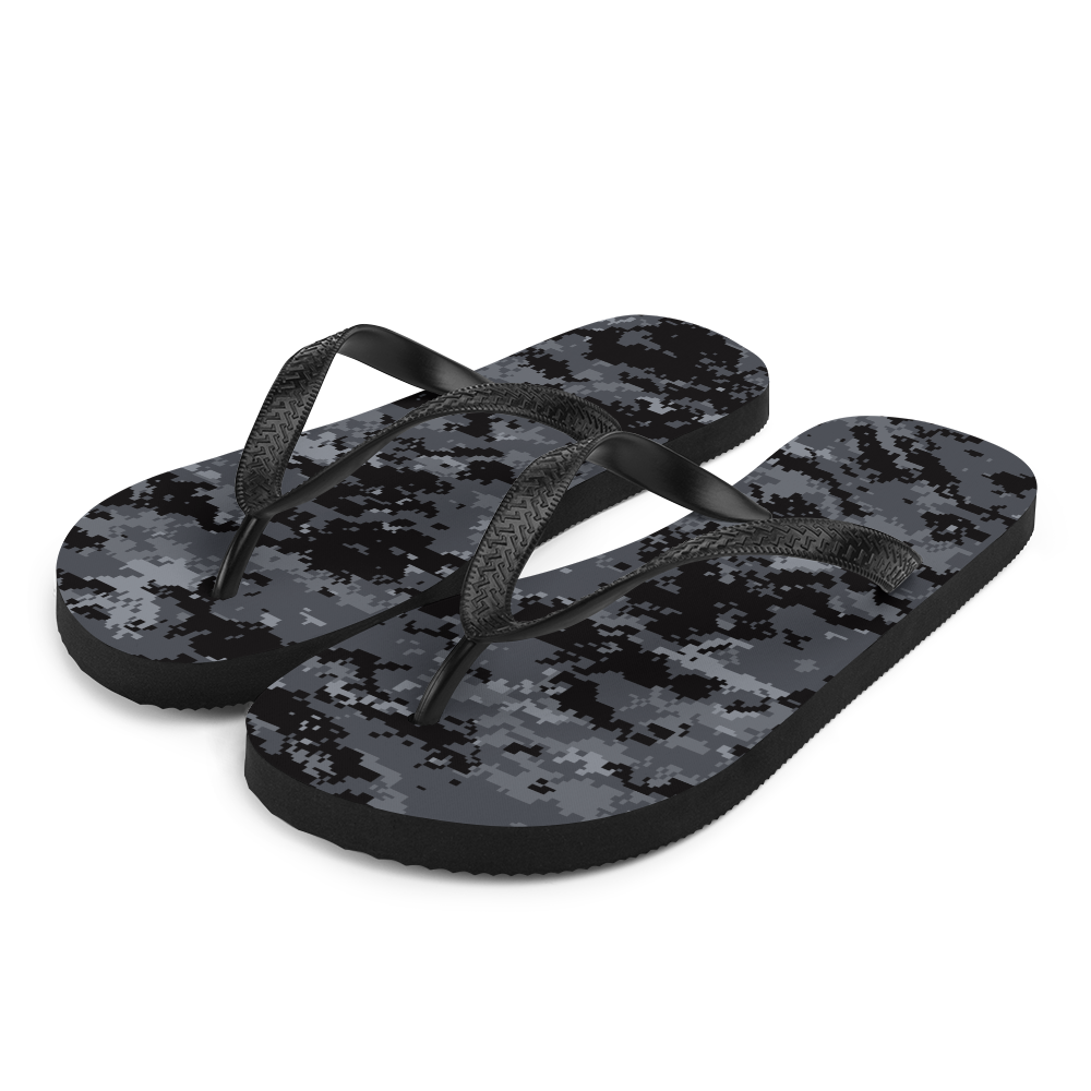 S Dark Grey Digital Camouflage Flip-Flops by Design Express