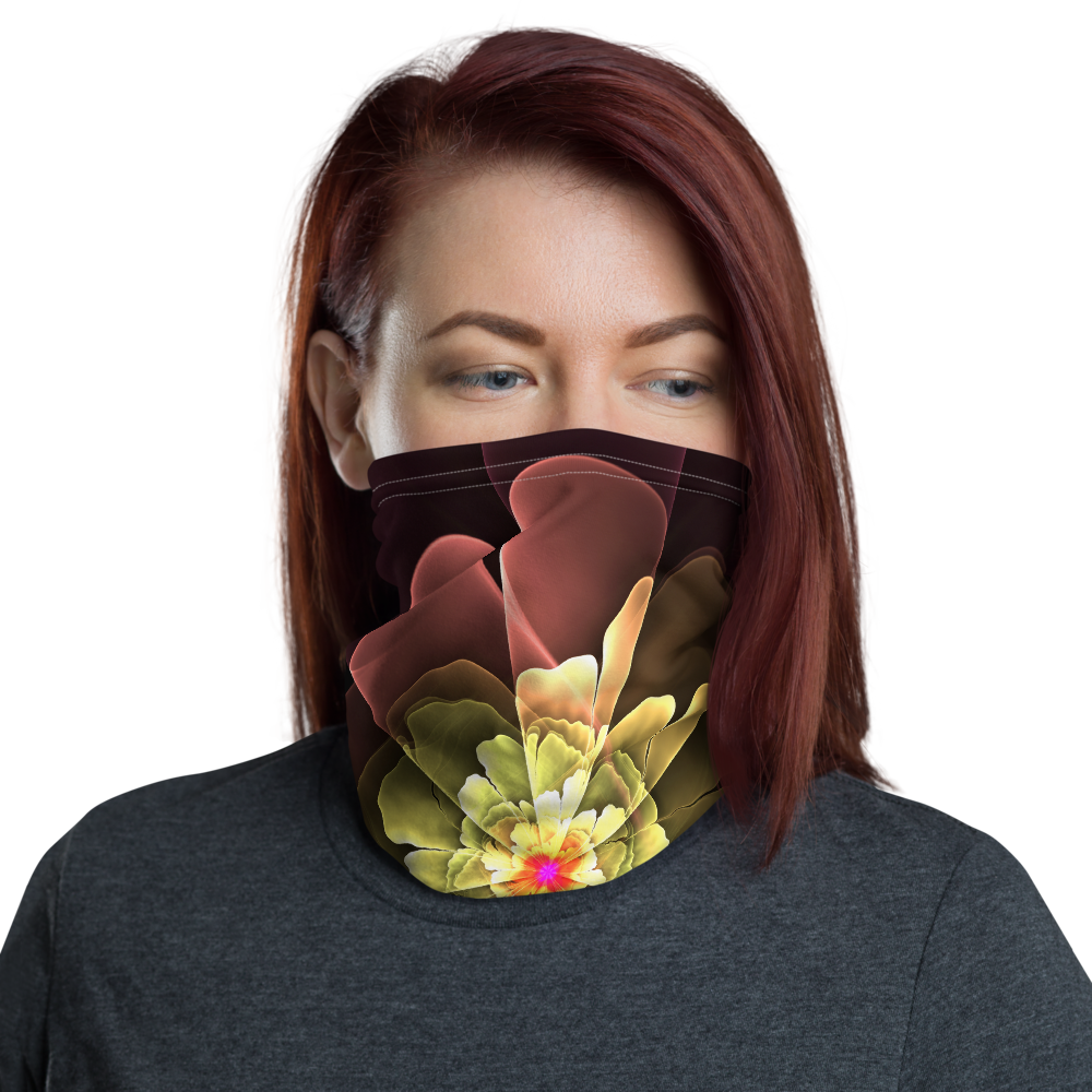 Default Title Abstract Flower 04 Neck Gaiter Masks by Design Express